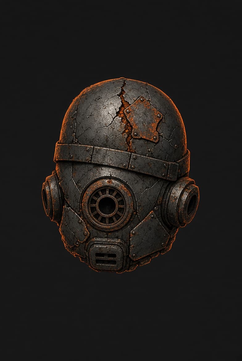 Cracked Rebreather — salvage tag art